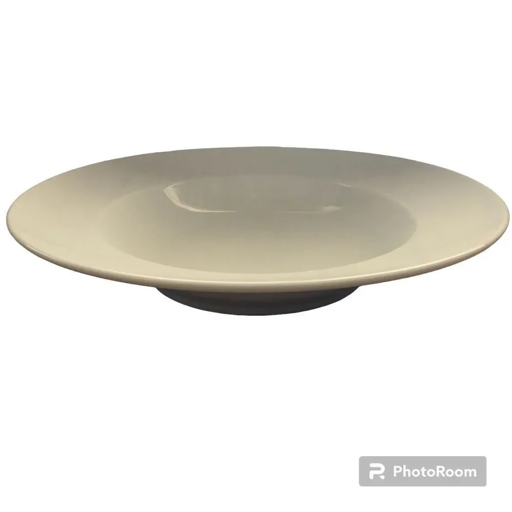 CRATE & BARREL Large Porcelain Whit Soup Pasta Bowl 12” Rim 2”